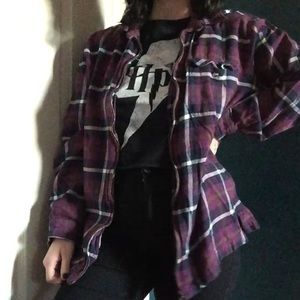 Purple Zip Flannel Jacket